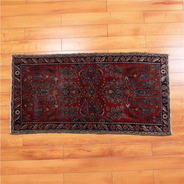 Persian Red Sarouk Hand Knotted Rug