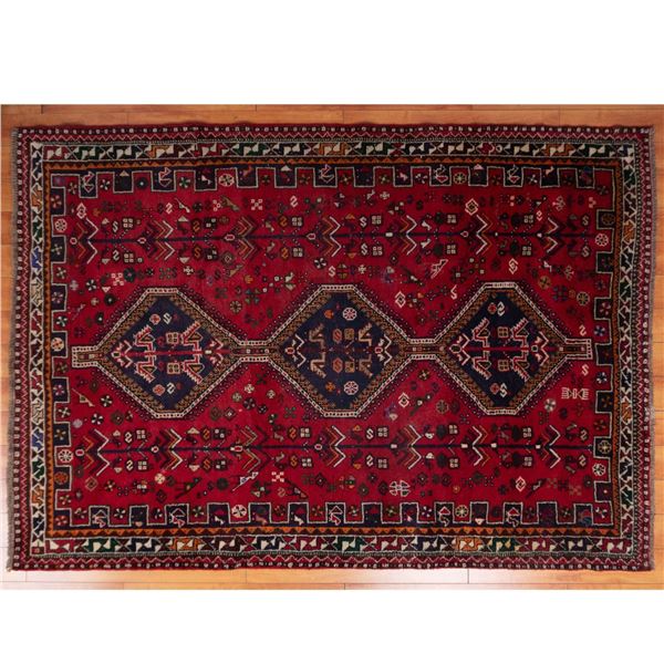 Turkish Medallion Red Hand Knotted Rug