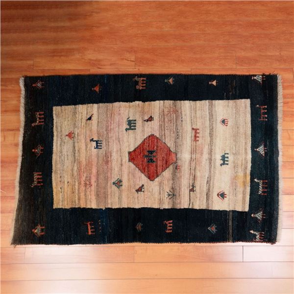 Vintage Gabbeh Style Wool Rug