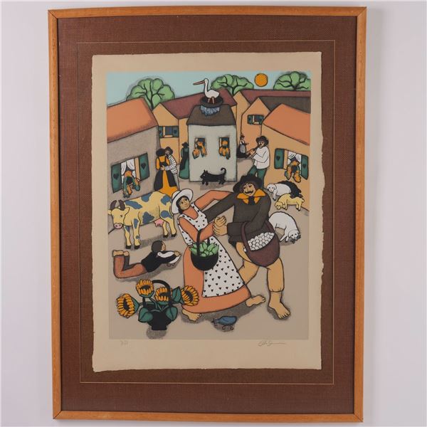 Elke Sommer, Large Color Serigraph on Laid Paper, Signed