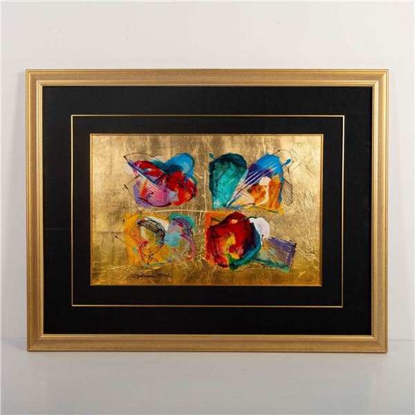 Calman Shemi, Original Acrylic & Gold Leaf Artwork, Signed