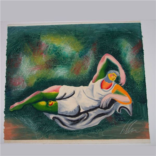 Sandro Chia, Original Signed Carborundum Etching with Hand Coloring on Paper, Ltd Ed 4/50â€