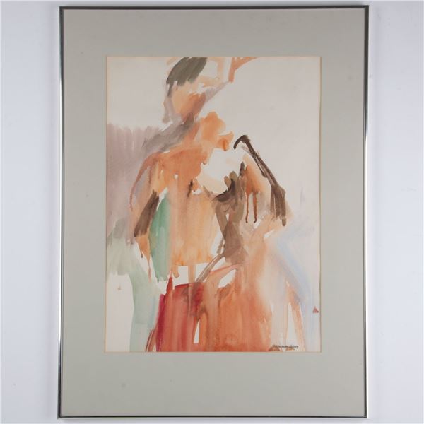 Martha Hayden, Abstract Watercolor on Paper, Signed