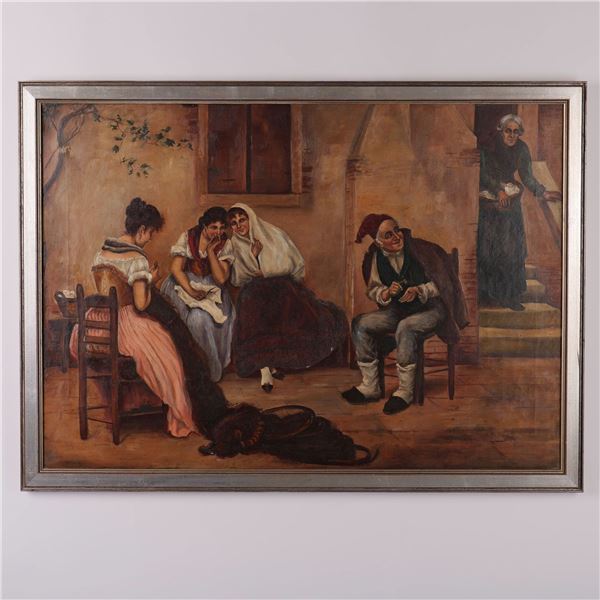 Follower of Eugene de Blaas, Antique Oil on Canvas, Signed