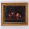 Image 1 : Original Trompe-L'oeil on Canvas, Apples Still Life, Signed