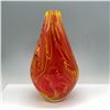 Image 1 : Art Glass Yellow and Red Swirled Trumpet Vase