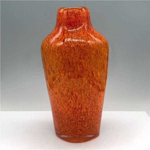 Orange Narrow Neck Art Glass Vase