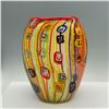 Image 2 : Striped Multicolored Art Glass Vase