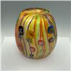 Image 3 : Striped Multicolored Art Glass Vase