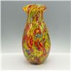 Image 1 : Art Glass Yellow and Red Confetti Vase