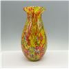 Image 2 : Art Glass Yellow and Red Confetti Vase