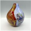Image 1 : Two Toned and Multicolored Art Glass Vase