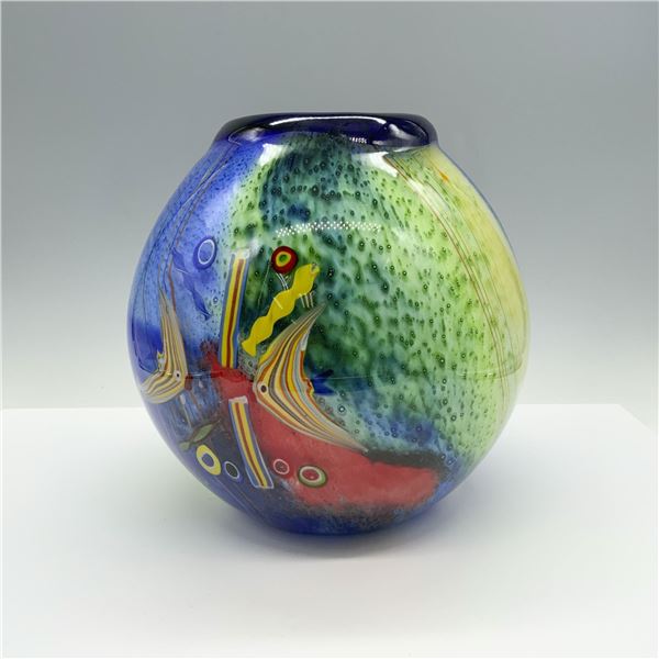 Modernist Art Glass Multi Patterned Vase