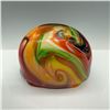 Image 3 : Multicolored Swirl Patterned Art Glass Vase