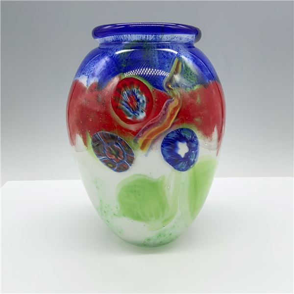 Layered Colorful Art Glass Vase