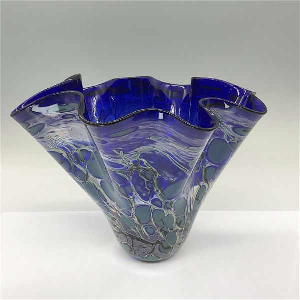 Vintage Paul Bendzunas Glass Handkerchief Vase