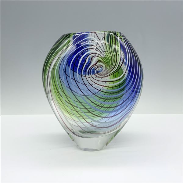 Modernist Art Glass Swirl Patterned Vase