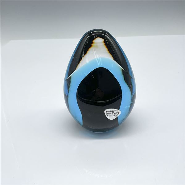 FM Konstglas Blue Handsculpted Art Glass Paperweight