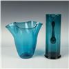 Image 2 : 2pc Contemporary Colored Glass Console Bowl + Pitcher