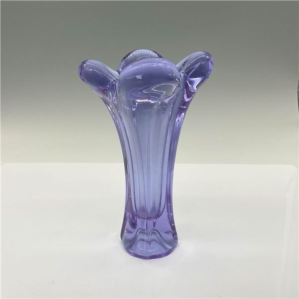 Art Glass Vase, Small Violet Colored