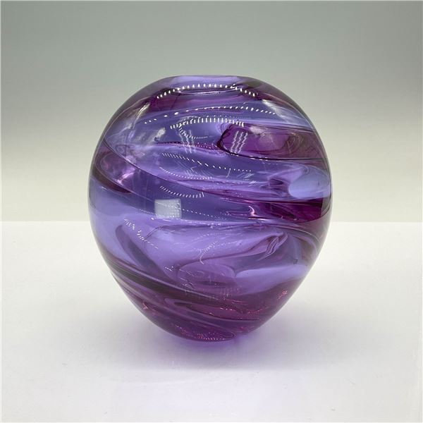 SVA Glass School of Visual Arts Purple Swirl Sphere Vase