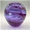 Image 3 : SVA Glass School of Visual Arts Purple Swirl Sphere Vase