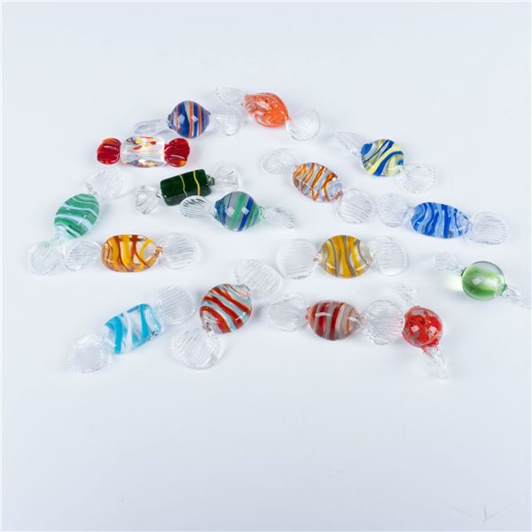 16pc Original Hand-Blown Murano Art Glass Candies