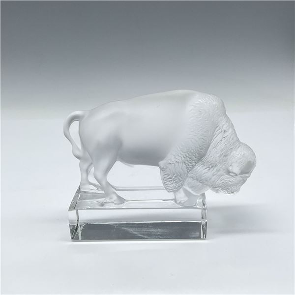 Lalique Crystal Paperweight, Buffalo