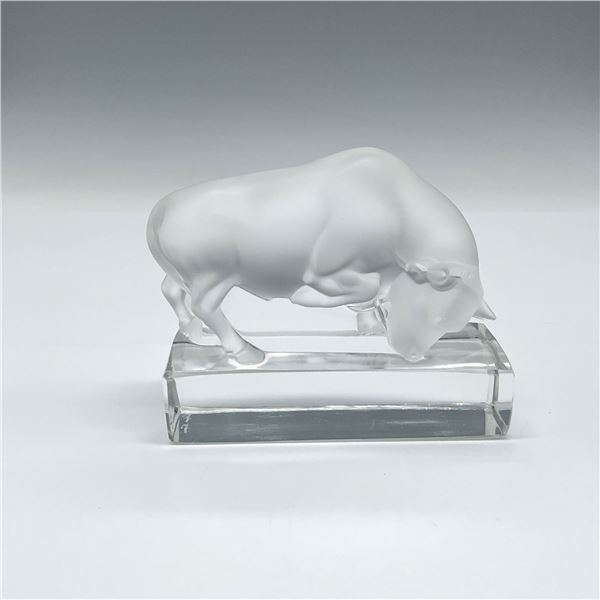 Lalique Crystal Paperweight, Bull