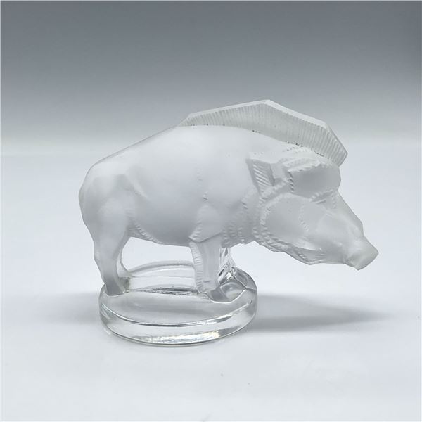 Lalique Crystal Animal Paperweight, Boar