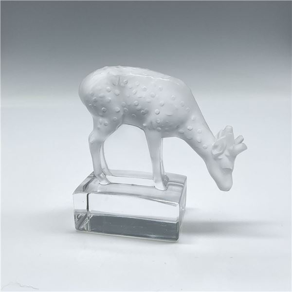 Lalique Crystal Animal Paperweight, Deer