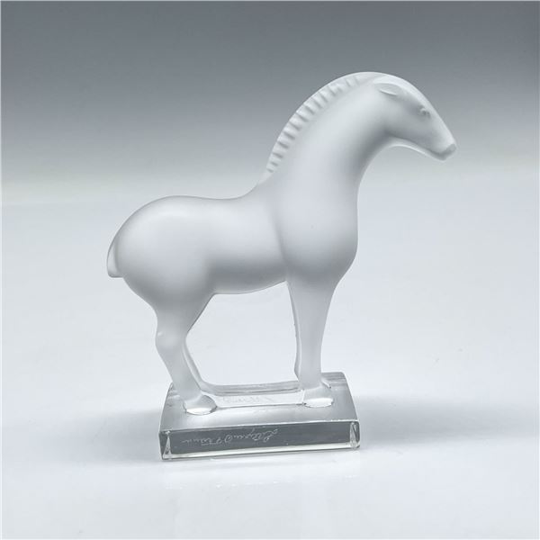 Lalique Crystal Animal Paperweight, Tang Horse
