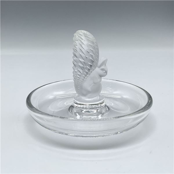 Lalique Crystal Ring Tray, Squirrel