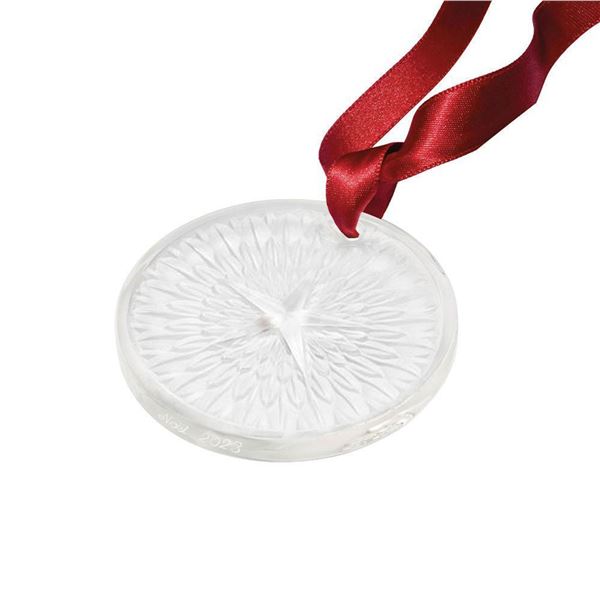 Lalique Crystal Christmas Ornament, Plumes, Sealed Box