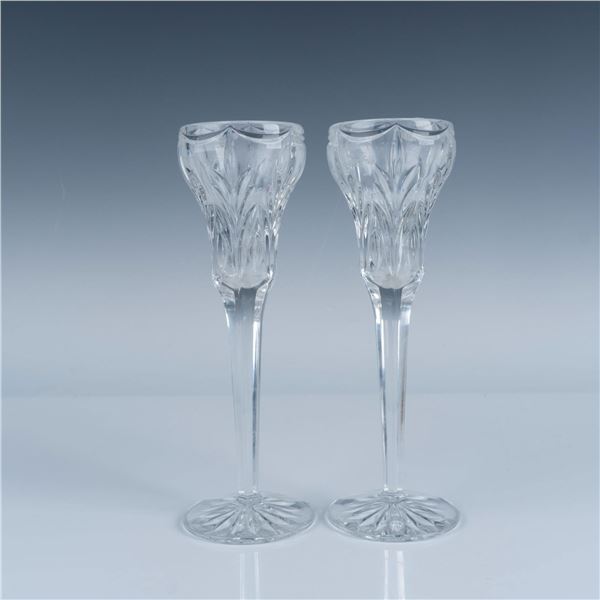 Pair of Marquis Waterford Crystal Candleholders, Canterbury