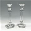Image 1 : Pair of Val St. Lambert Crystal Hexagon Candleholders