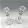 Image 2 : Pair of Val St. Lambert Crystal Hexagon Candleholders