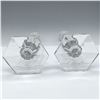 Image 3 : Pair of Val St. Lambert Crystal Hexagon Candleholders