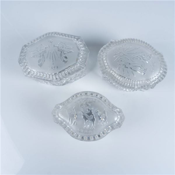 3pc Waterford Crystal Music Boxes, Songs of Christmas