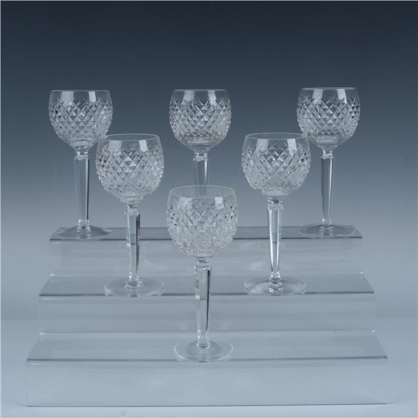 6pc Waterford Crystal Hock Wine Glasses, Alana