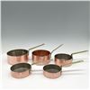 Image 1 : 5pc French Copper Hammered Saucepan + 4 Others
