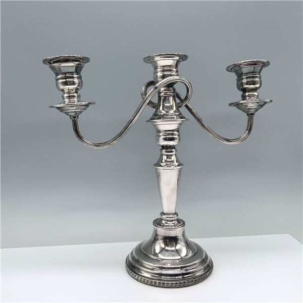 Silver on Copper Three Light Candelabra