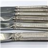 Image 4 : 7pc Onieda Sterling Silver Knives and Server, Damask Rose