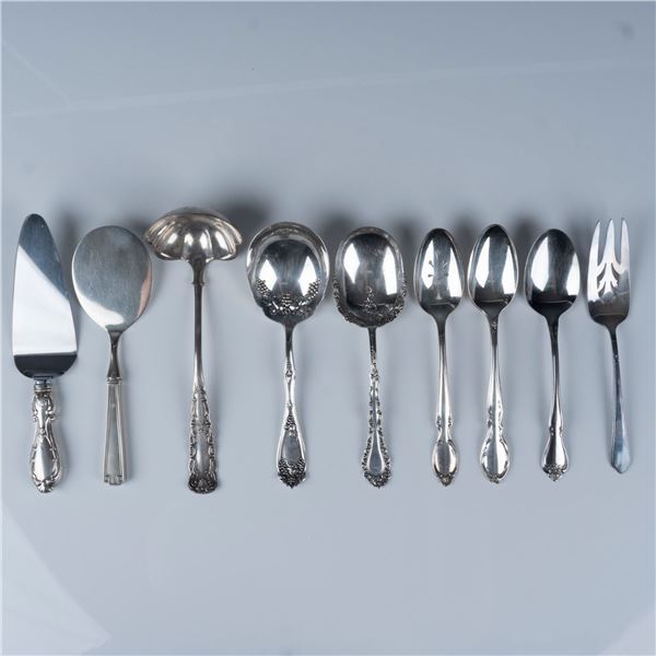 10pc Sterling and Silverplate Serving Utensils