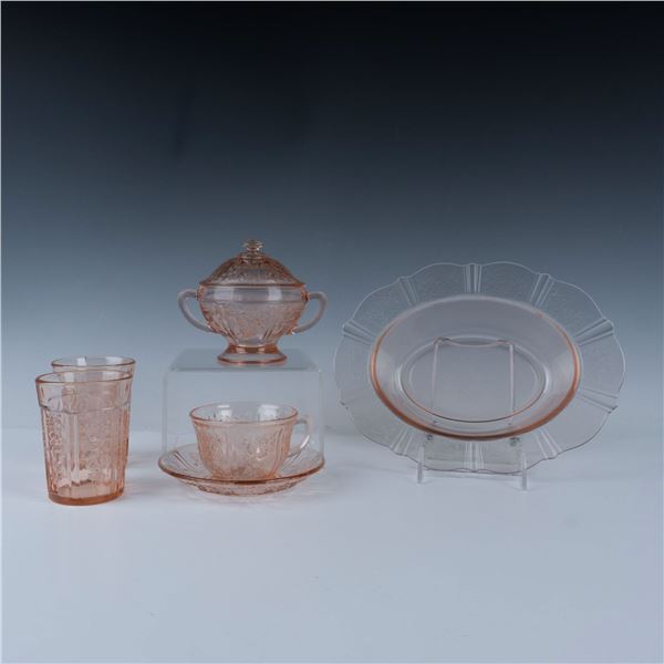 6pc Federal Glass, Depression Glass Tableware, Sharon