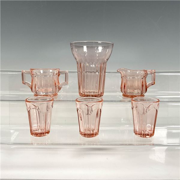 6pc Vintage Pink Depression Glass Grouping
