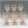 Image 2 : 6pc Anchor Hocking Pink Water Goblets, Miss America
