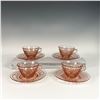 Image 1 : 8pc Pink Glass Coffee Cups and Saucers