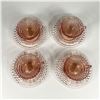 Image 2 : 8pc Pink Glass Coffee Cups and Saucers