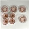 Image 4 : 8pc Pink Glass Coffee Cups and Saucers